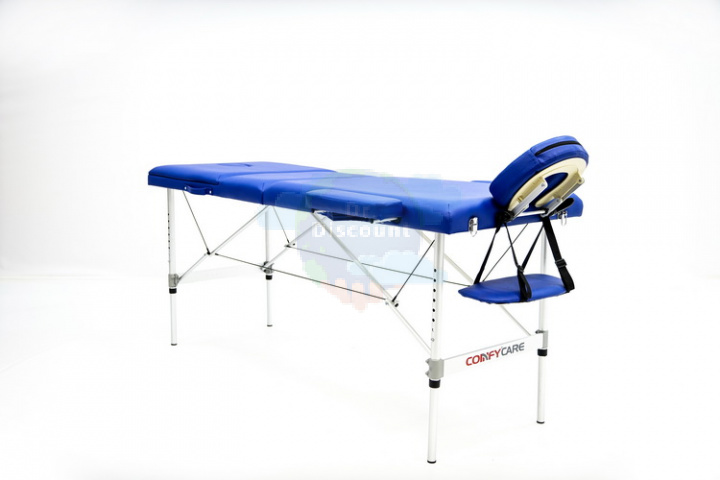 MET Comfort A3 Стол массажный алюминий, 3-х секционный, синий